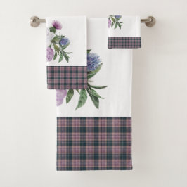 Karierte schottische Muster Badhandtuch Set