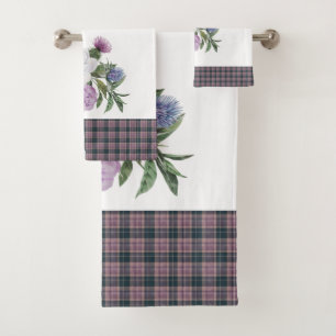 Karierte schottische Muster Badhandtuch Set