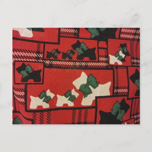 Karierte Scotties & Westies Postkarte (Vorderseite)
