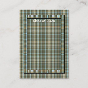 Karierte Senior Class of Change Current Year Foto Telefonnummerkarte