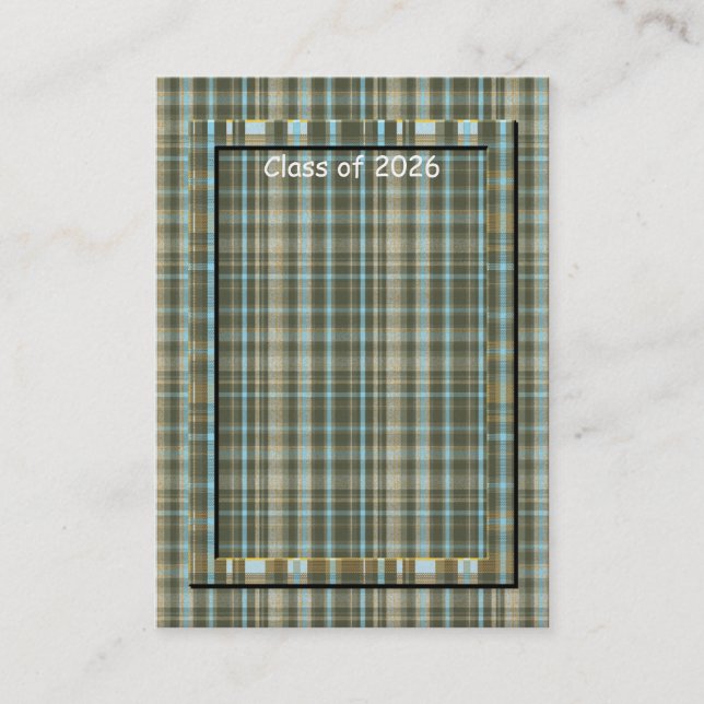 Karierte Senior Class of Change Current Year Foto Telefonnummerkarte (Vorderseite)