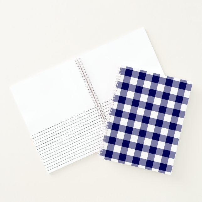Karierte Skizzen für Navy Blue und White Checked Notizbuch (Innenseite)