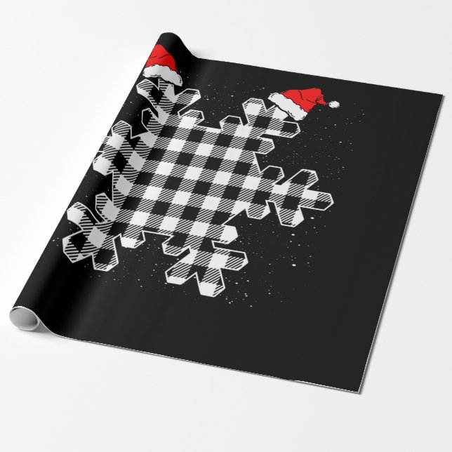 Karierte Snowflakes Geschenkpapier (Ungerollt)