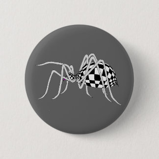 Karierte Spinne Button