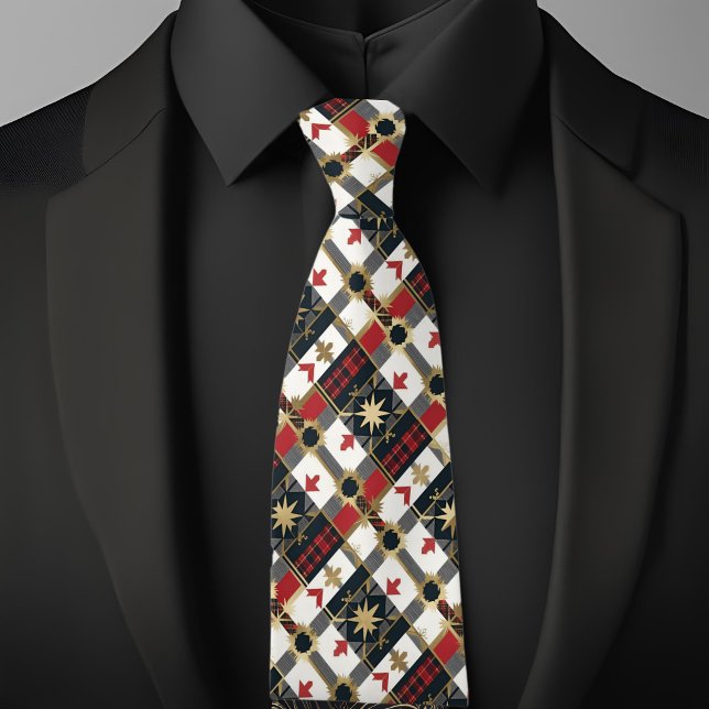 Karierte Sterne und Pfeile Krawatte (Von Creator hochgeladen)