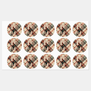 karierte Stickers der 40er Jahre Etiketten