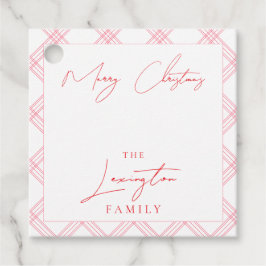 Karierte Tags für Weihnachtsgeschenke - Hot Pink & Geschenkanhänger