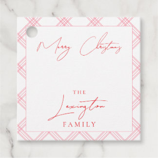 Karierte Tags für Weihnachtsgeschenke - Hot Pink & Geschenkanhänger