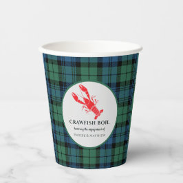 Karierte Tartan Crawfish Boil-Engagement-Partei Pappbecher