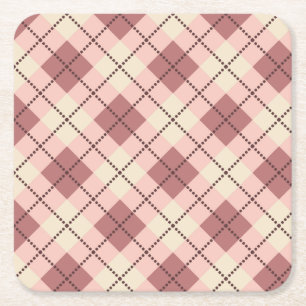 karierte Tartan karierte, beige-braune Textur Rechteckiger Pappuntersetzer