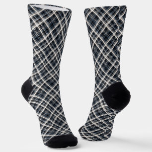 karierte Tartan karierte Schwarz-weiße Textur Socken