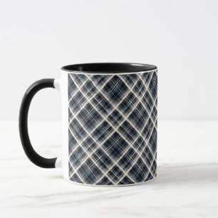 karierte Tartan karierte Schwarz-weiße Textur Tasse