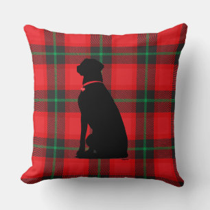 Karierte Tartan Red Black Pattern Dog Liebe Kissen