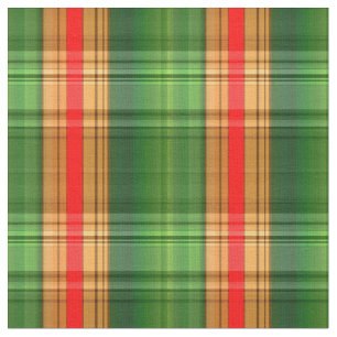 Karierte Tartan-Stoffe (grün, rot und goldfarben) Stoff