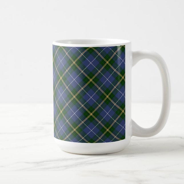 Karierte Tasse von blauem und grünem Tartan (Rechts)