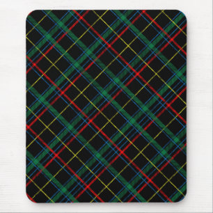 Karierte Textur mit schwarzem Hintergrund-25774 Mousepad