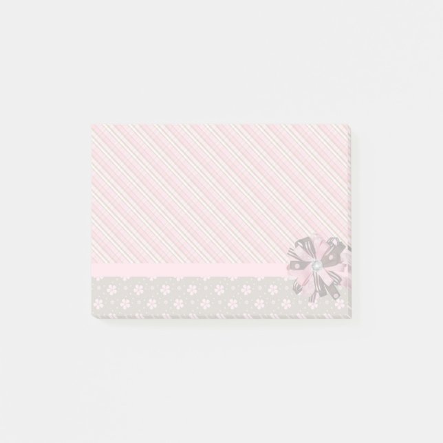 Karierte und Blume Post-it Klebezettel (Vorderseite)