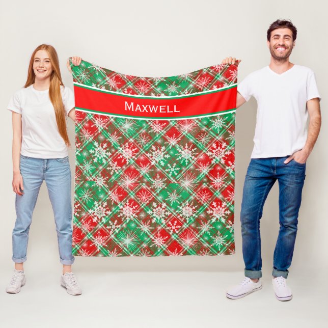 Karierte und Schneeflocken Weihnachtsmuster 2 mit  Fleecedecke (Beispiel)