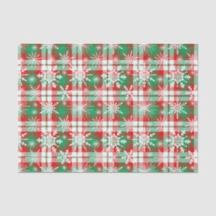 Karierte und Schneeflocken Weihnachtsmuster 3 Seidenpapier
