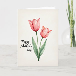 Karierte Watercolor Blossom Karte