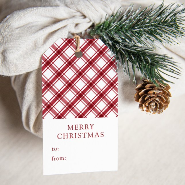 Karierte Weihnachten Geschenkanhänger (Red Plaid Christmas Gift Tags
)