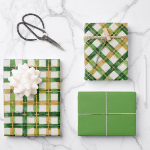 Karierte Weihnachten Geschenkpapier Set