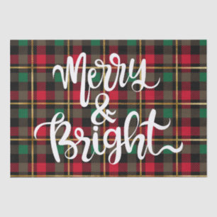 Karierte Weihnachten in Rot, Grün, Schwarz und Gol Seidenpapier