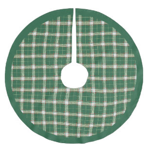 Karierte Weihnachten in schottischer Farbe Grün un Polyester Weihnachtsbaumdecke