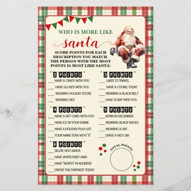 Karierte Weihnachten Wer am ehesten wie eine Spiel Flyer (Vorne)