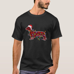Karierte Weihnachtsfeiertage Dackel Dog Pajamas Fa T-Shirt