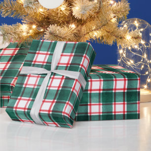 Karierte Weihnachtsfeiertage in Aquarellfarbe Geschenkpapier