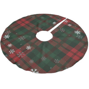 Karierte Weihnachtsfeiertage Polyester Weihnachtsbaumdecke