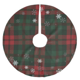 Karierte Weihnachtsfeiertage Polyester Weihnachtsbaumdecke