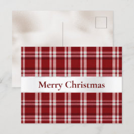 Karierte Weihnachtsfeiertage Postkarte