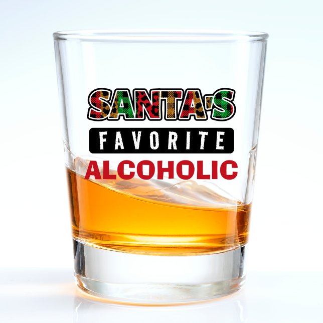 Karierte Weihnachtsfeiertage Schnapsglas (funny Christmas Santa's favorite alcoholic shot glass)