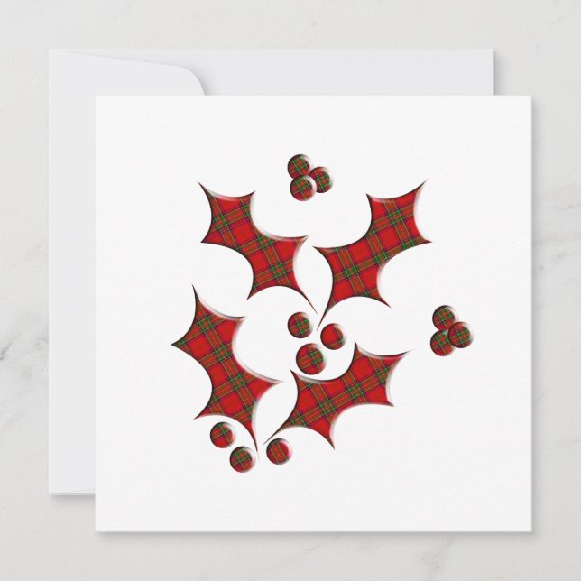 Karierte Weihnachtsform Einladung (Vorderseite)