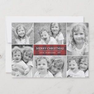 Karierte Weihnachtsfotokarte Feiertagskarte