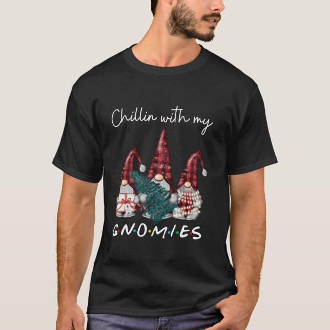Karierte Weihnachtskinder mit meiner Gnomen-Famili T-Shirt (Vorderseite)