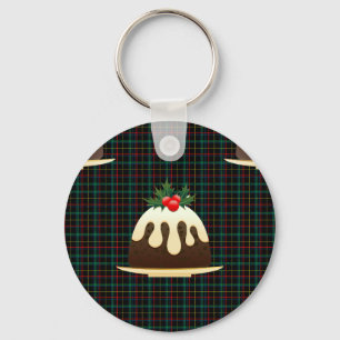 karierte Weihnachtspudding Schlüsselanhänger