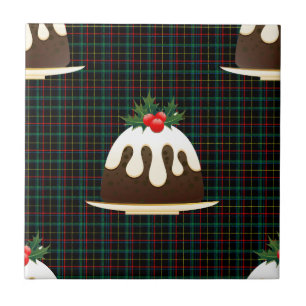 karierte Weihnachtspuddings Fliese