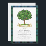 Karierte Wiedersehen Genealogie Tartan Rustikal Save The Date<br><div class="desc">Diese karierte Campbell-Tartan-Familienvorlage,  die eine Aquarellgenealogie enthält,  ist leicht zu verändern und bereit,  Ihre jährlichen Ansammlungen für die Ansammlung in diesem Jahr zu erweitern. Sie ist Save the Date mit einer Aquarellgenealogie ausgestattet</div>