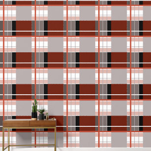 Karierte Wirkung markiert rot, grau, schwarz und w Tapete