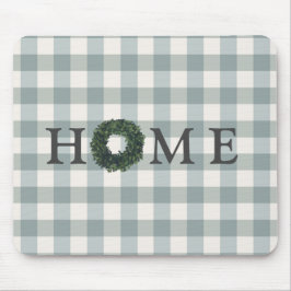 Karierte "ZUHAUSE" Gingham Typografie Stylish Mous Mousepad