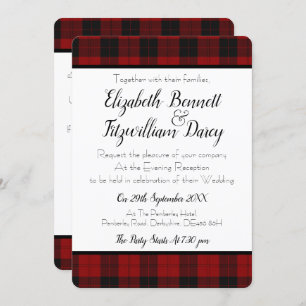 Karierter Abend Rot und Schwarz Einladung