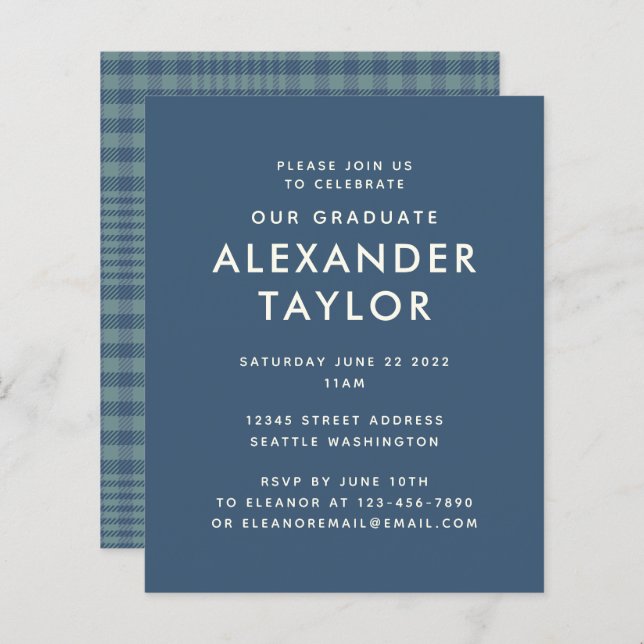 Karierter Abschluss für  blaues Glen (Vorne/Hinten)