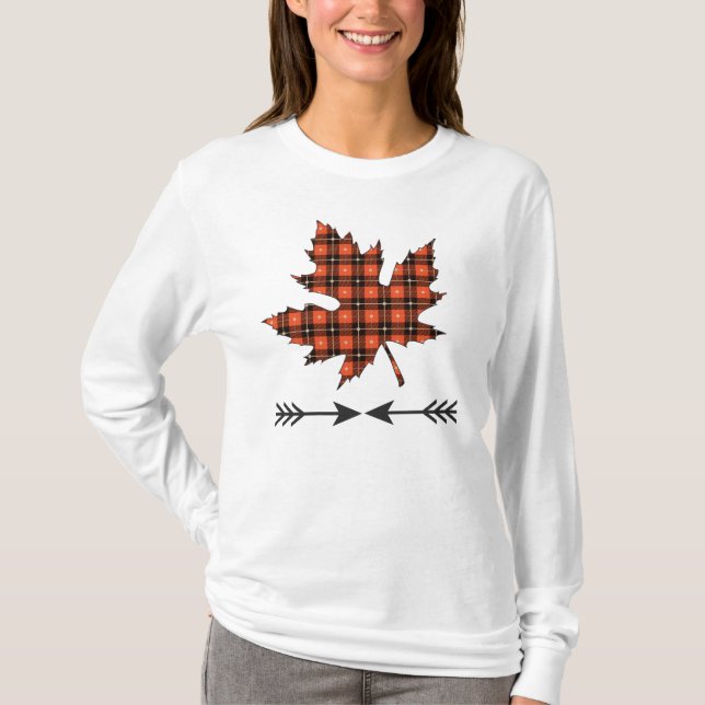 Karierter Ahornleaf T-Shirt (Vorderseite)