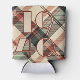 karierter Aufkleber der 40er Jahre Dosenkühler