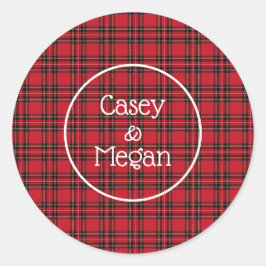Karierter Aufkleber mit Red Tartan