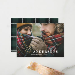 karierter Backend 1 Foto Weihnachtskarte Mitteilungskarte