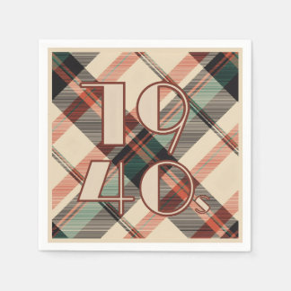 karierter Ballon der 40er Jahre Serviette